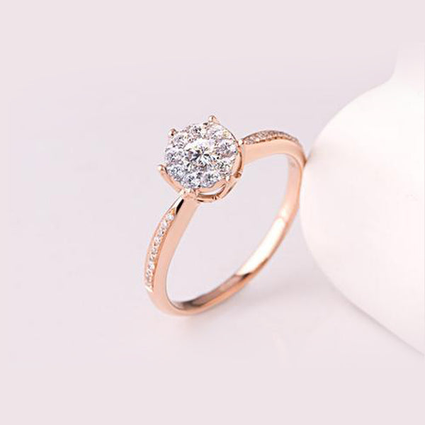 Diamond Ring attached to bracelet  57 round diamonds in 18K Rose gold -  Olivacom